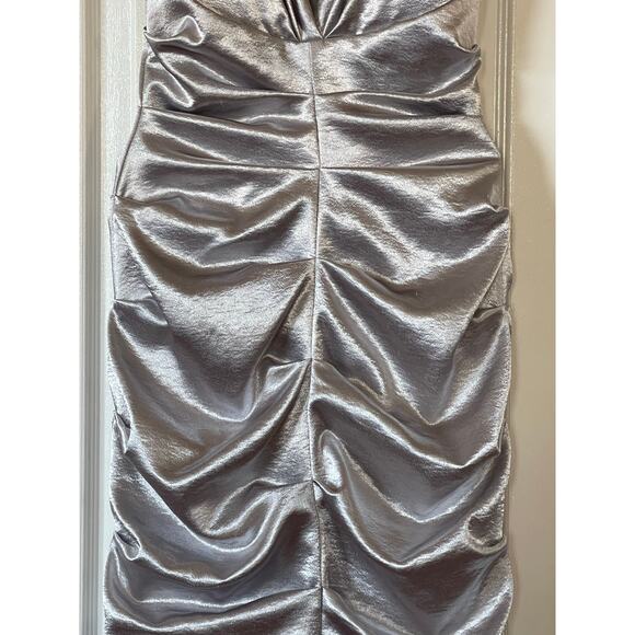 Cache Silver Cocktail Dress Size 6 - Picture 4 of 8